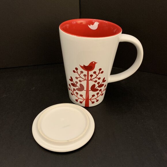 Davids Tea Perfect Mug Red Tree Partridge Bird 12oz Christmas - Picture 8 of 9